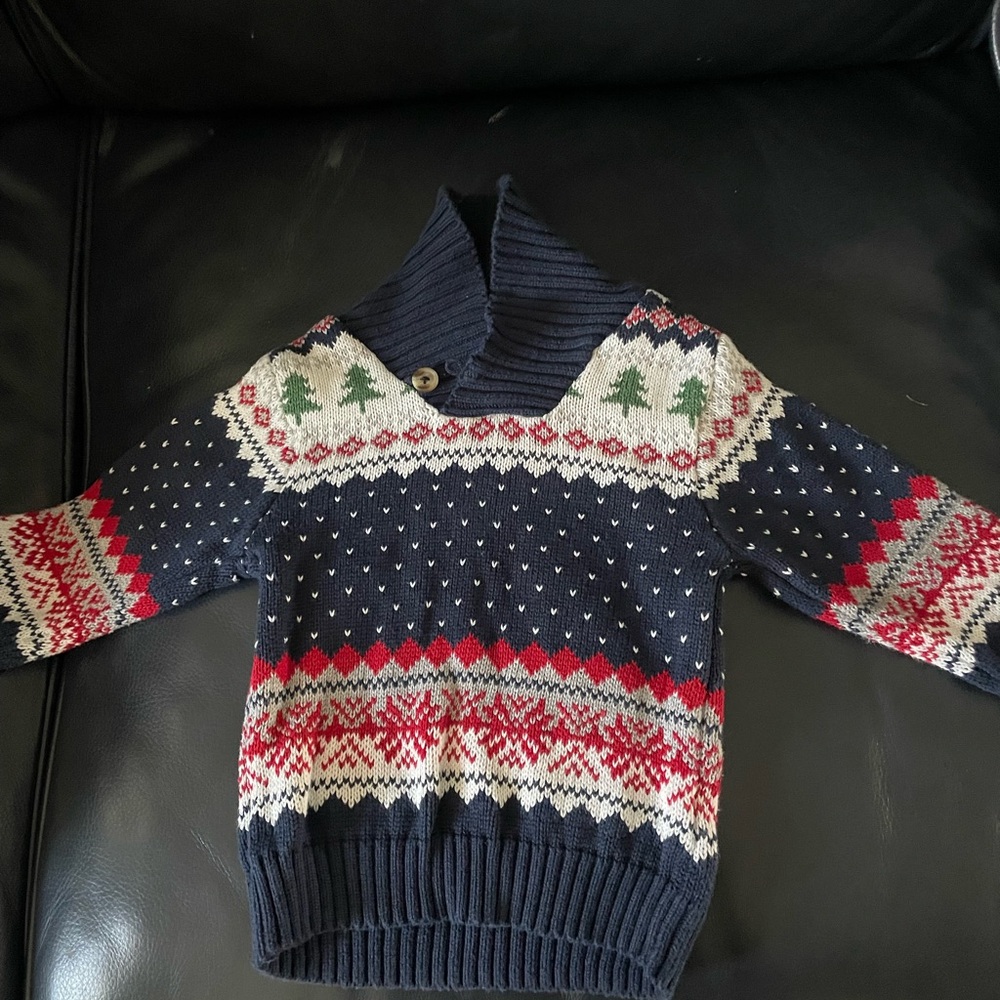 Navy Blue Fair Isle toddler 2T sweater